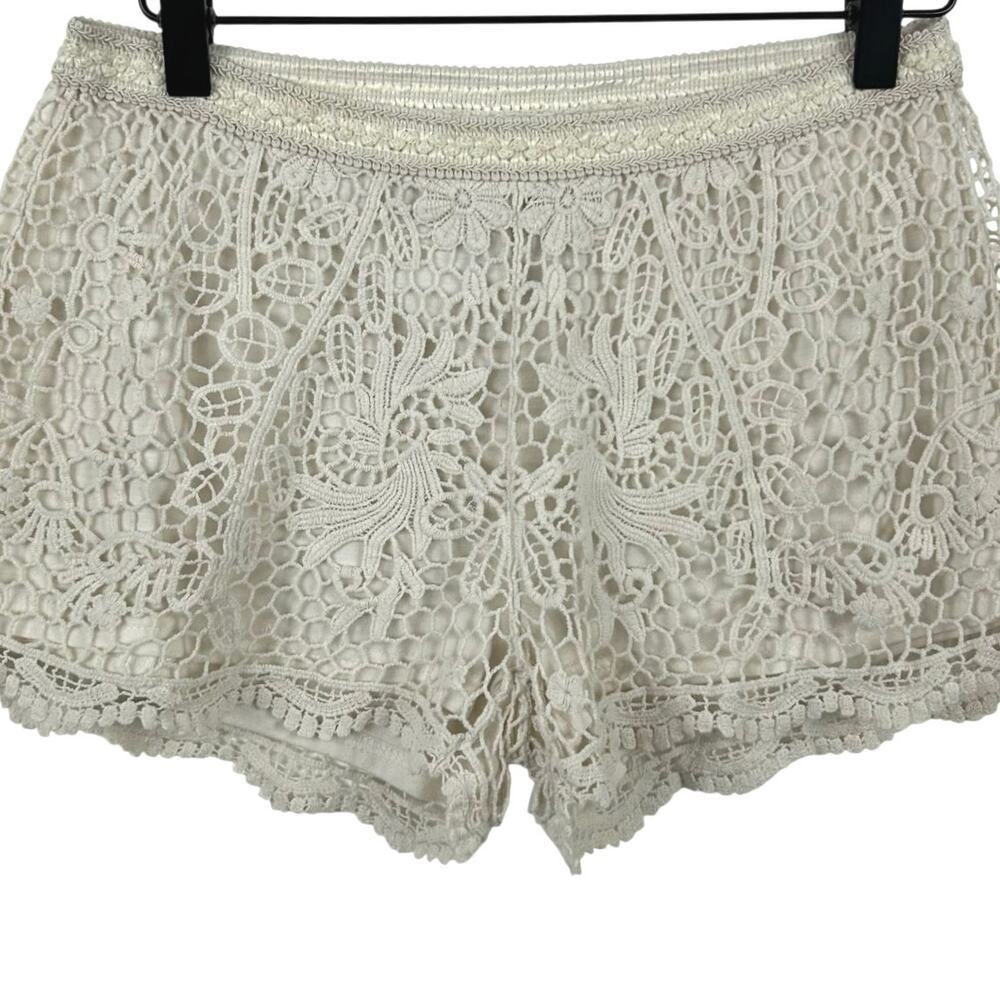 Mossimo Women Crotchet Short Boho Breach Hippie Resort Swim Festival Cream Small - Picture 6 of 6